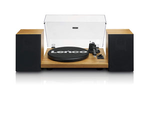 Lenco LS-500OK - Platenspeler met Bluetooth - Ingebouwde Versterker - 2 externe Speakers - Hout